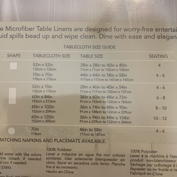 Encore tan microfiber tablecloth 60” x 102” - Picture 6 of 8